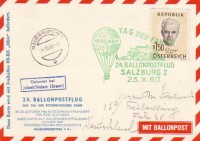 24. Ballonpost 23. X. 1960 Salzburg HB BIW ALBIS Grünstempel